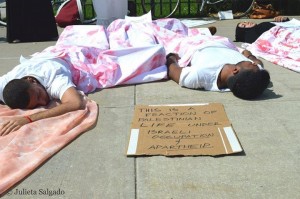 Die in for Gaza and Moment of Silence for Victims of Police Brutality. Source Credit: Students for Justice in Palestine at Brooklyn College Facebook Page. September 2. 2014