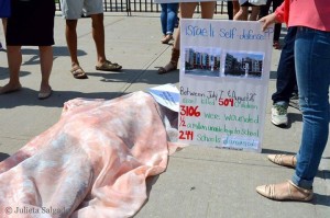 Die in for Gaza and Moment of Silence for Victims of Police Brutality. Source Credit: Students for Justice in Palestine at Brooklyn College Facebook Page. September 2. 2014