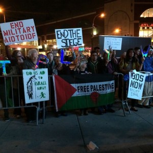 "Protested with Jewish Voice For Peace at the Tel Aviv Macabi vs Brooklyn Nets game", via CUNY Hunter College SJP Instagram, October 2014