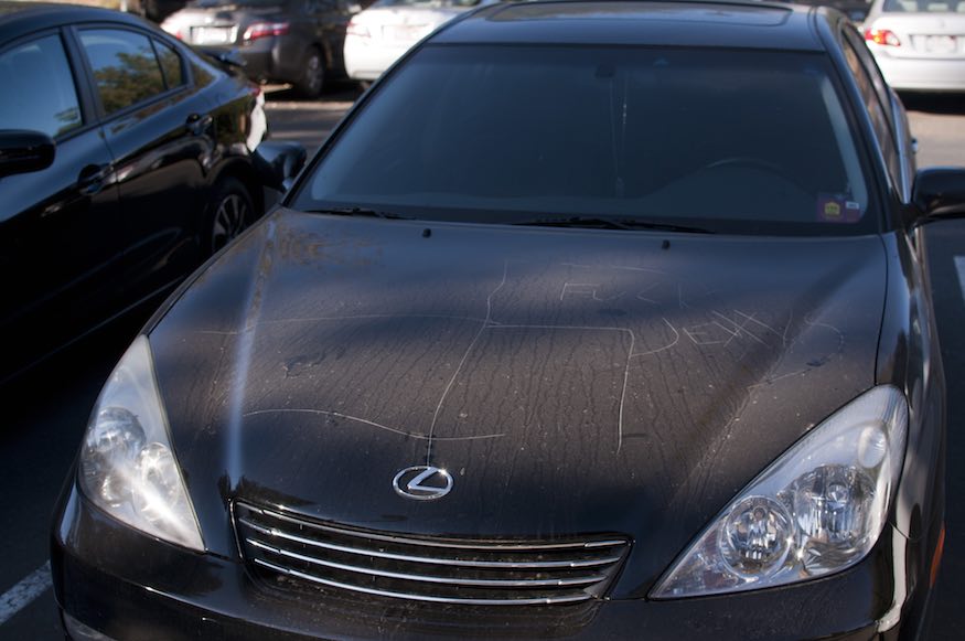 Source Credit: Unidentified suspect slashes tires of eight cars, etches anti-Semitic slurs on two vehicles. (October 19, 2015)